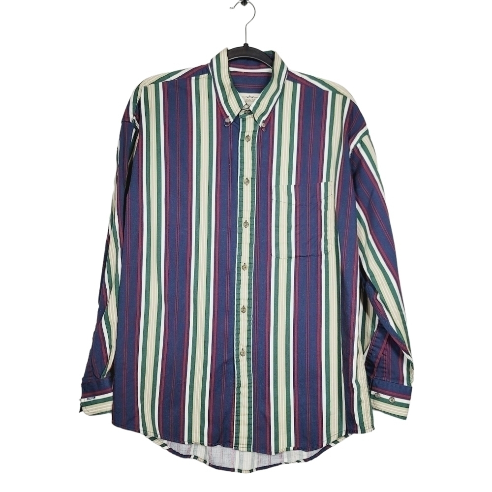 Vintage Natural Issue Kikomo 90s Stripped Button Down